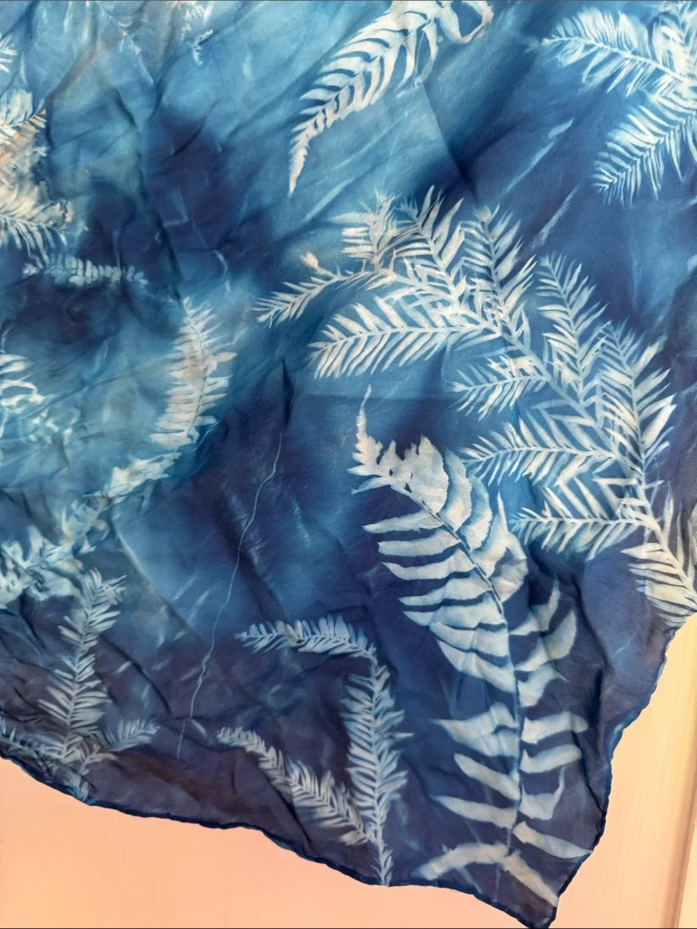 Redwood Ecology Cyanotype Silk Scarf